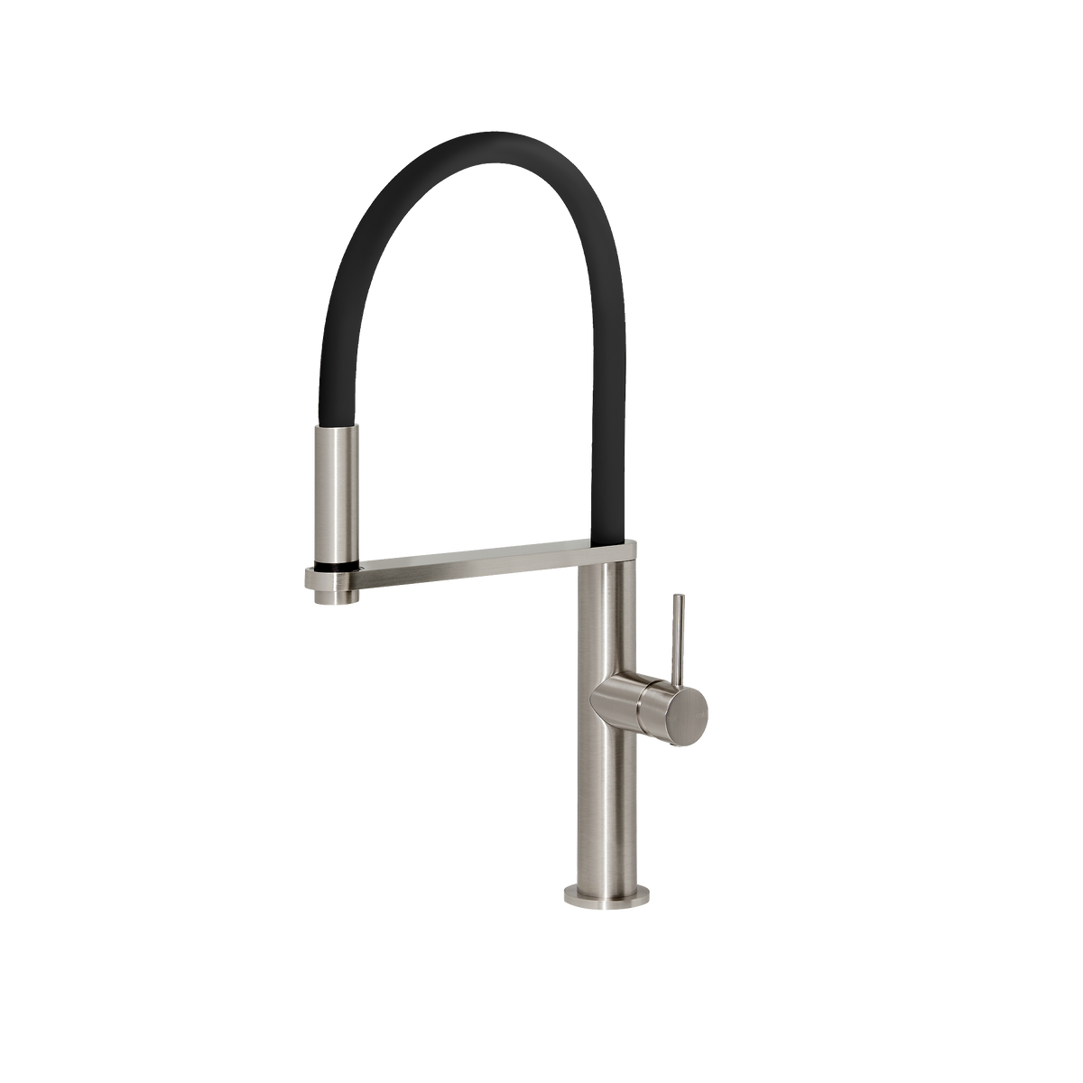 Flexible Hose Sink Mixer 210 Round Brushed Nickel