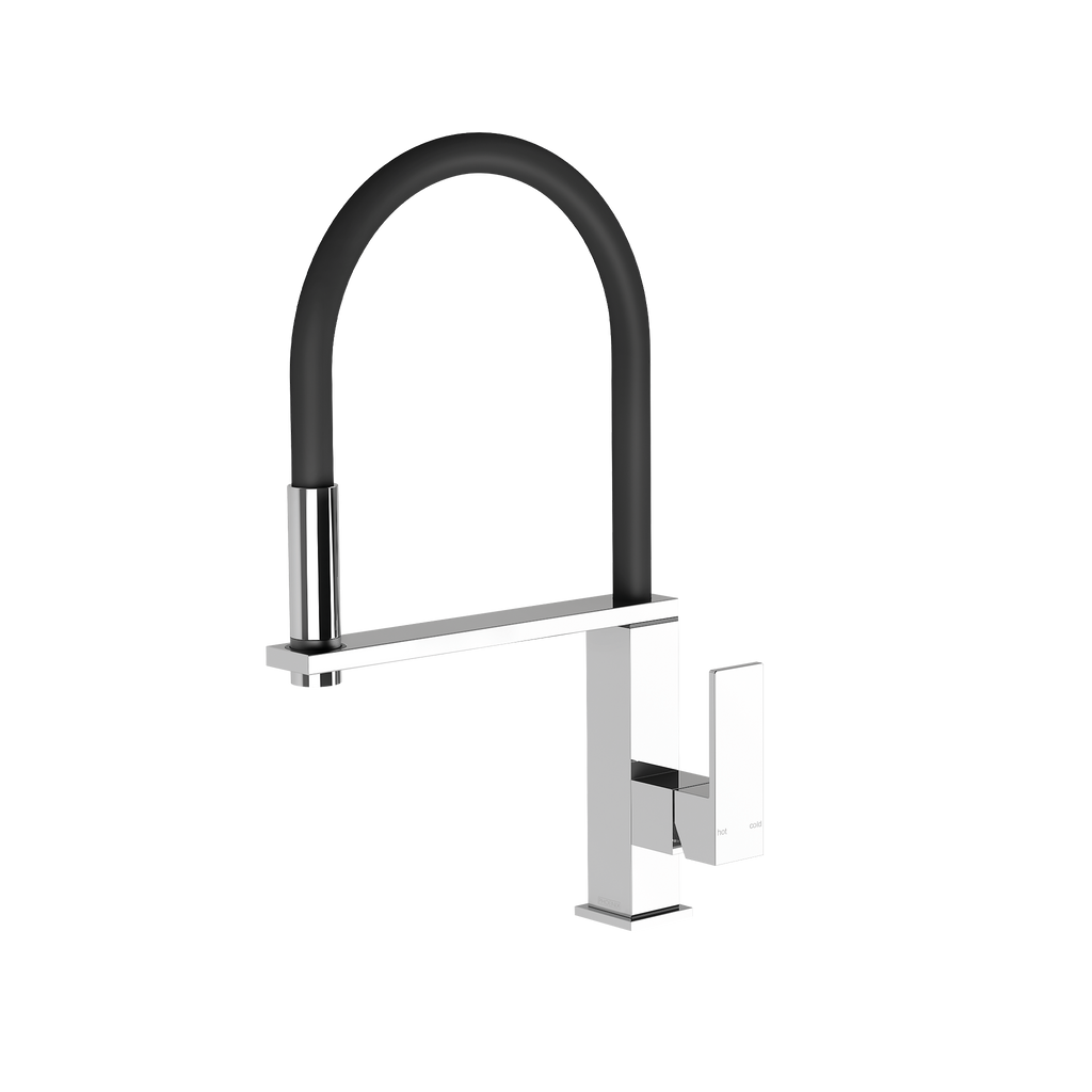 Flexible Hose Sink Mixer Square 210 Chrome