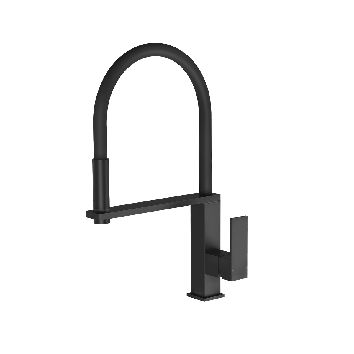 Flexible Hose Sink Mixer Square 210 Matte Black