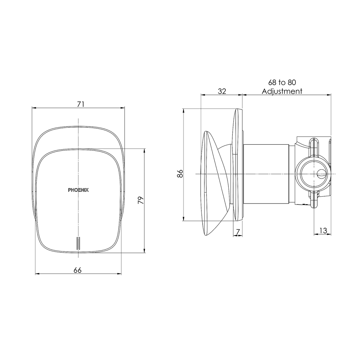 Wall/Shower Mixer Brushed Nickel