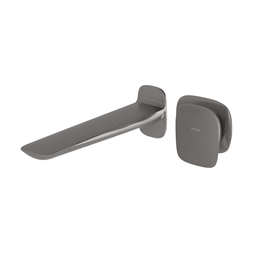 Wall Basin/Bath Mixer Set 200 Brushed Carbon