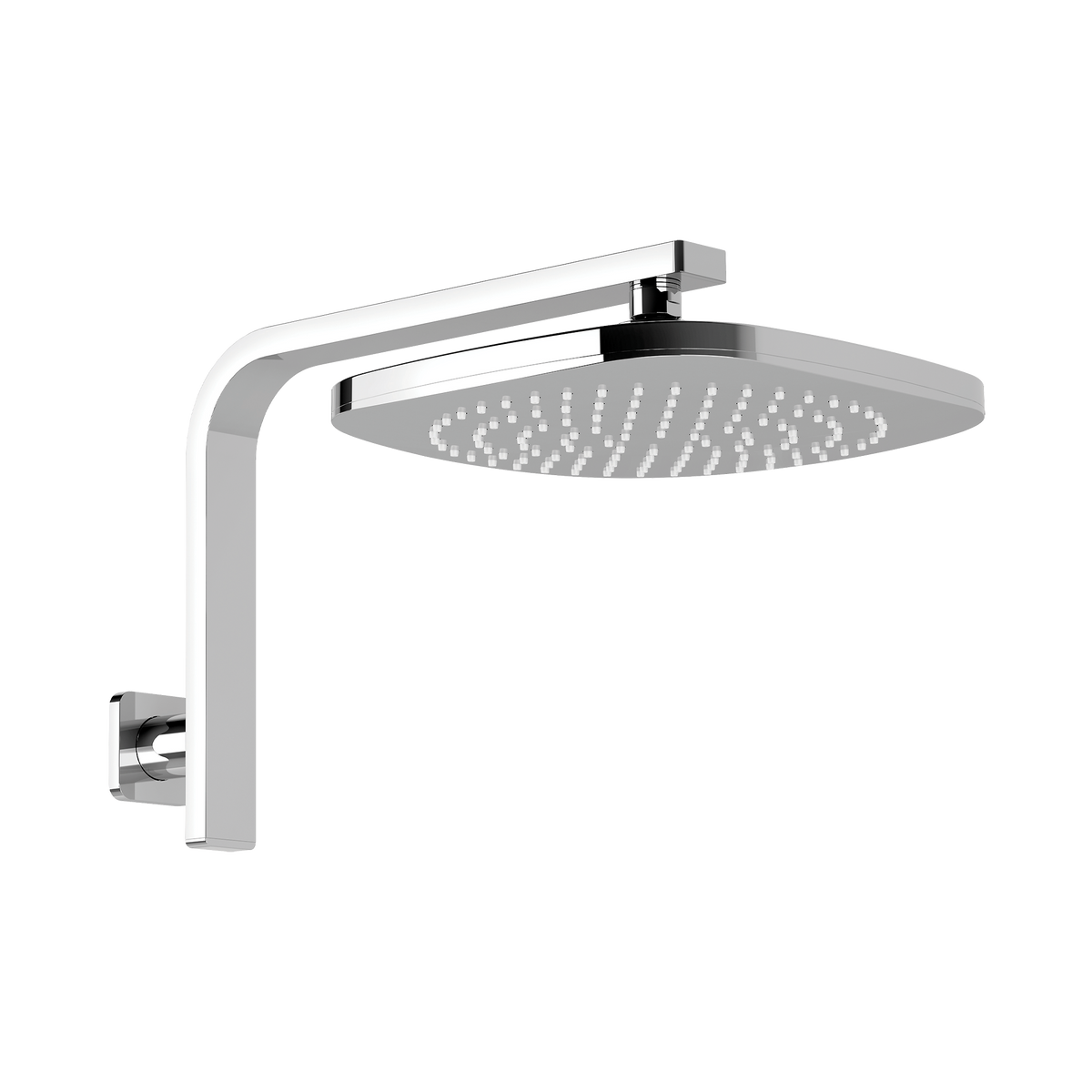 High-Rise Shower Arm & Rose Chrome