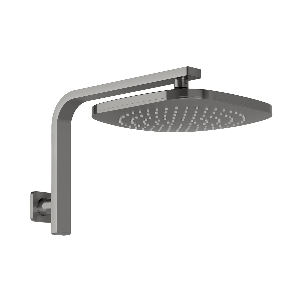 High-Rise Shower Arm & Rose Brushed Carbon