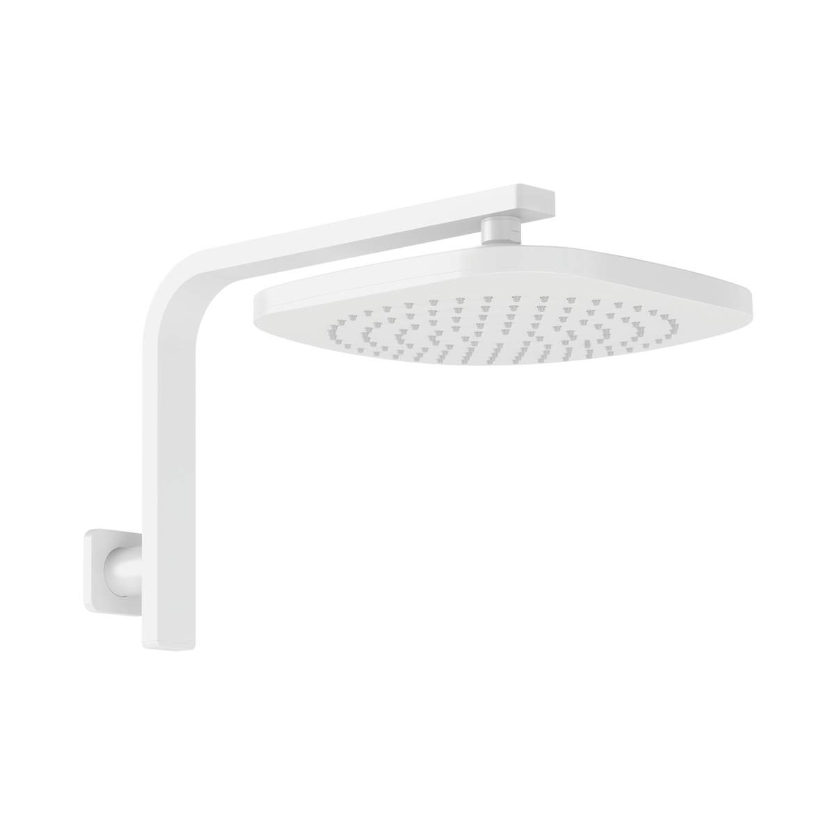 High-Rise Shower Arm & Rose Matte White