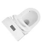 Back To Wall Extra High Rimless Tornado Smart Bidet Toilet Suite Universal S&P Trap Gloss White