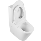 Back To Wall Extra High Rimless Tornado Smart Bidet Toilet Suite Universal S&P Trap Gloss White