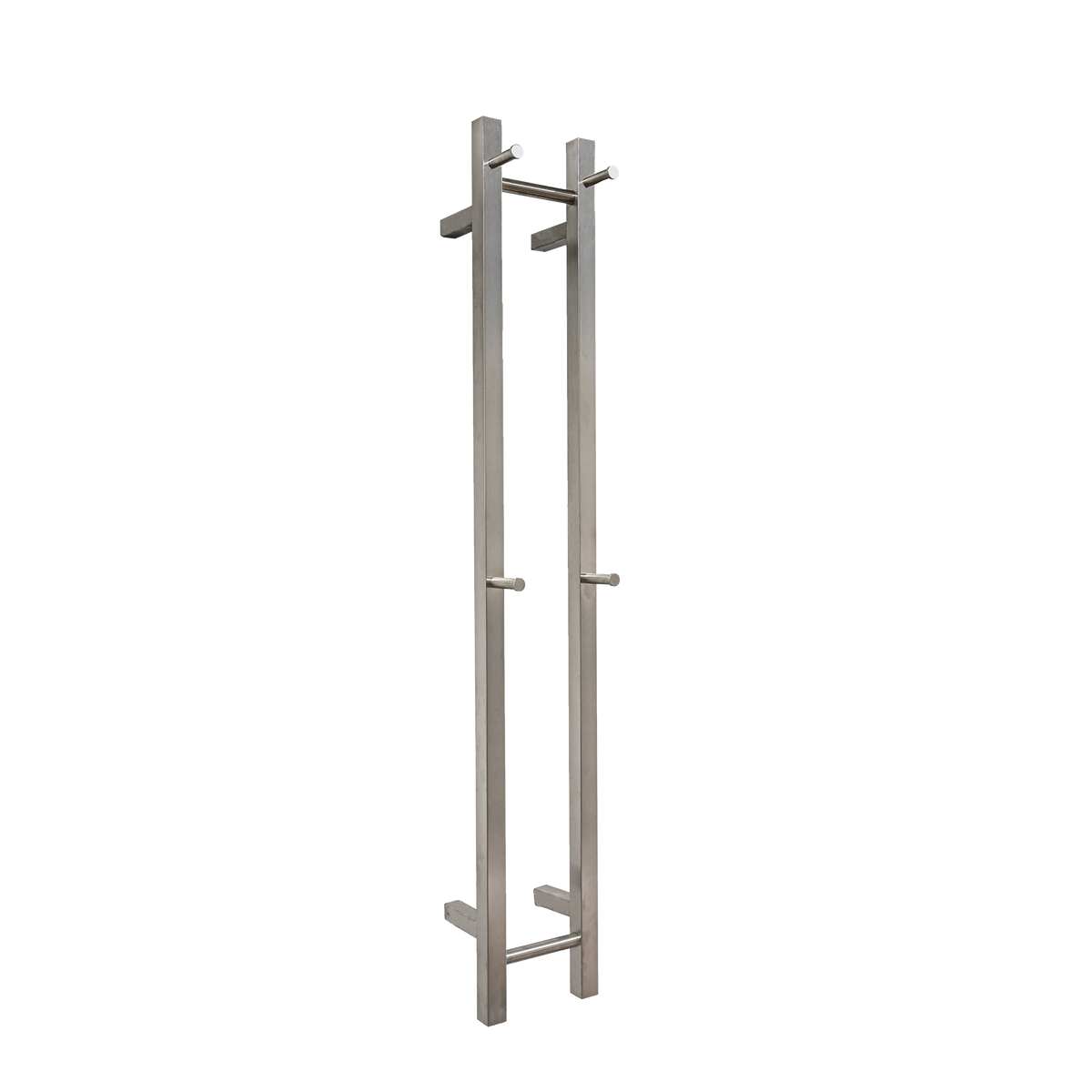 Heated Towel Rail 2 Rails Brushed Nickel