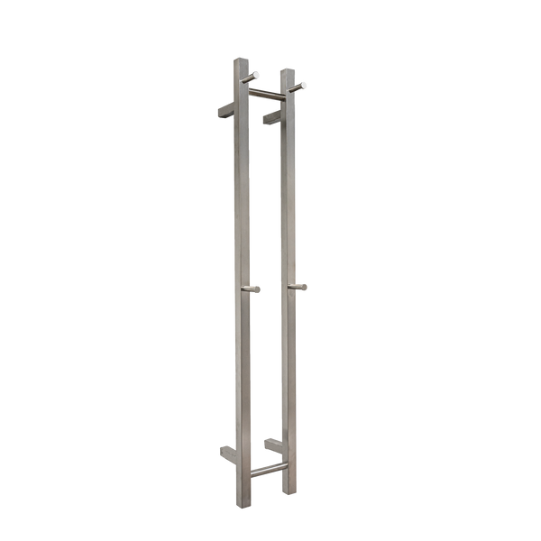 Heated Towel Rail 2 Rails Brushed Nickel