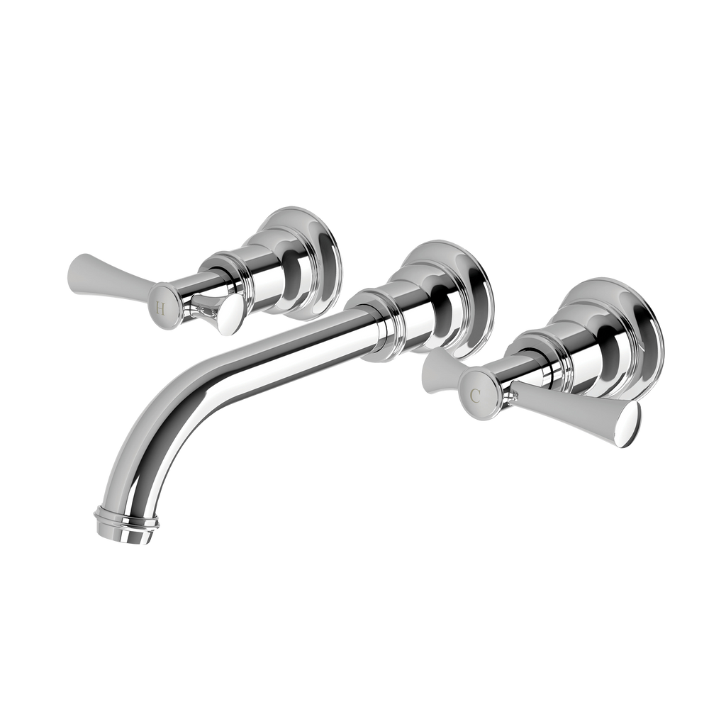 Wall Basin/Bath Tap Set Chrome