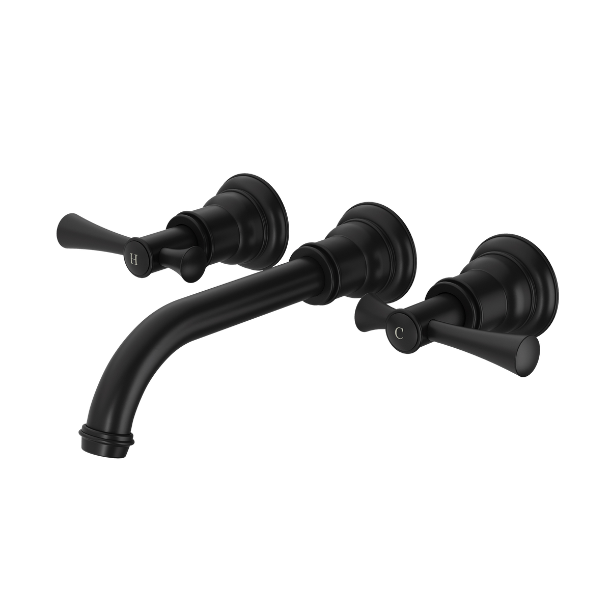 Wall Basin/Bath Tap Set Matte Black