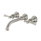 Wall Basin/Bath Tap Set Brushed Nickel