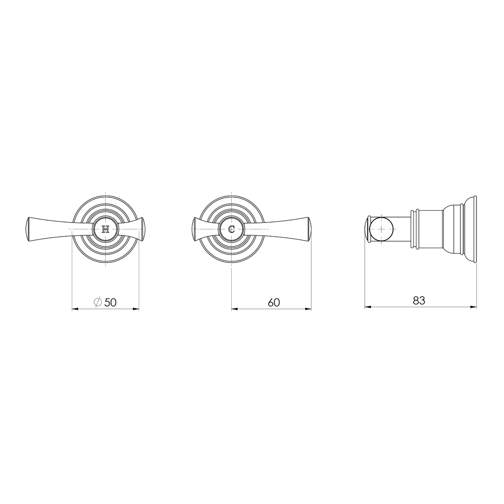 Wall Top Assemblies 15 Extended Spindles Brushed Nickel