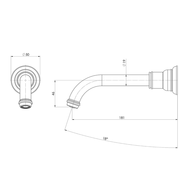 Wall Basin/Bath Outlet Brushed Nickel