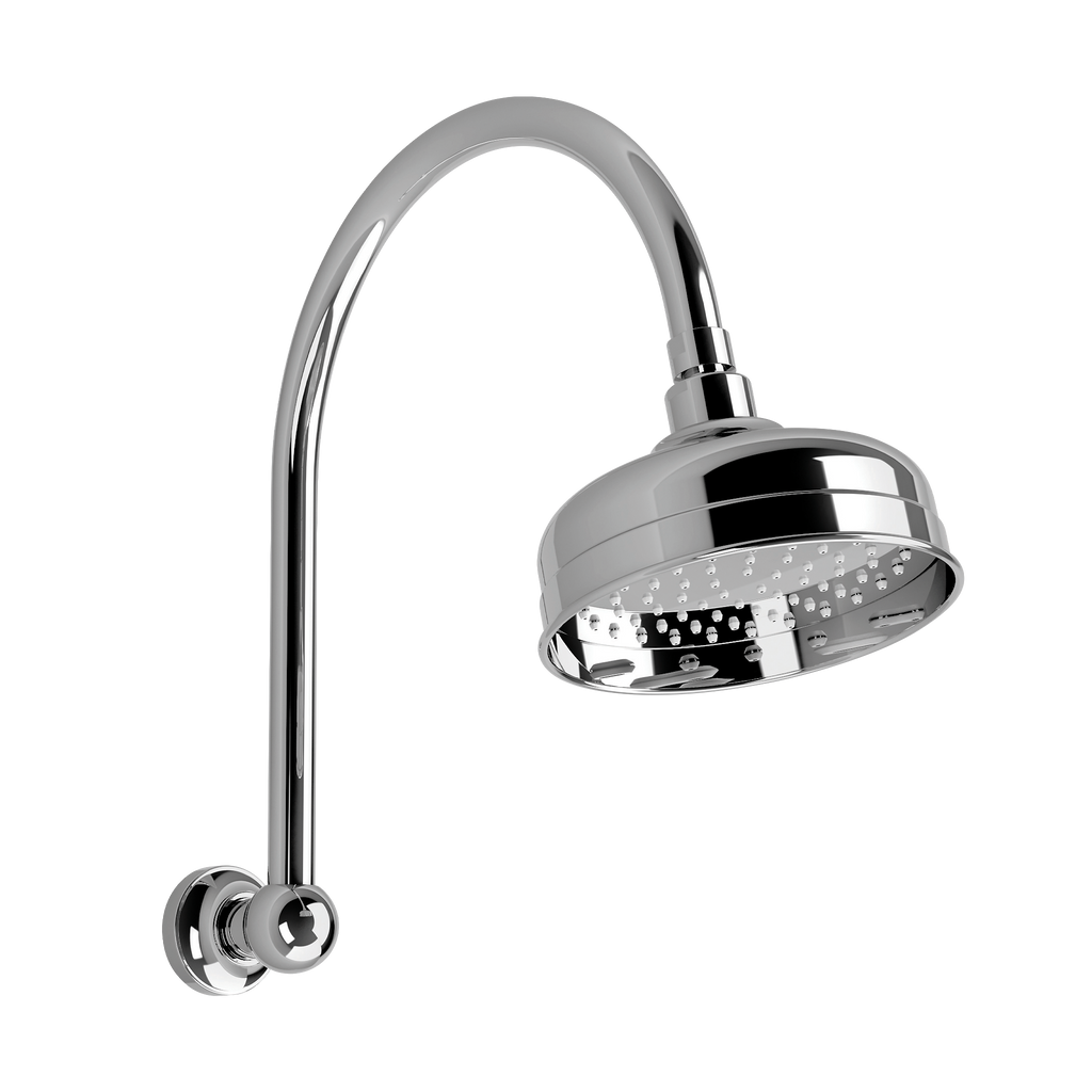 High-Rise Shower Arm & Rose Chrome