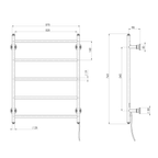 Heated Towel Ladder 550 x 750 Matte Black