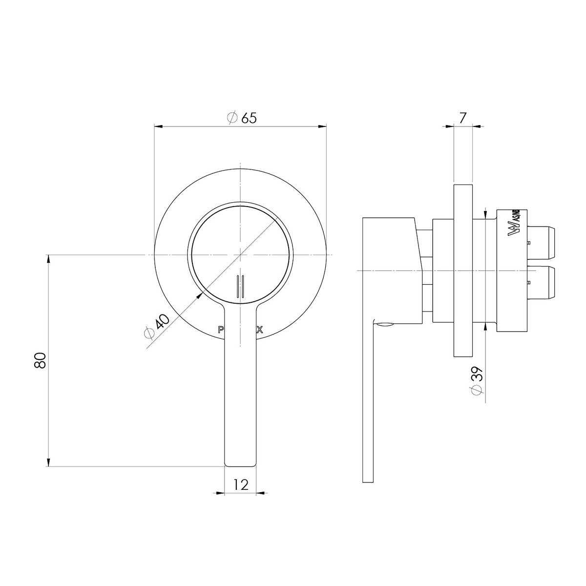 SwitchMix Shower/Wall Mixer Trim Kit Brushed Nickel