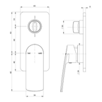 SwitchMix Shower/Bath Diverter Mixer Trim Kit Chrome