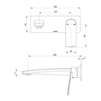 SwitchMix Wall Basin/Bath Mixer Set 200 Trim Kit Chrome