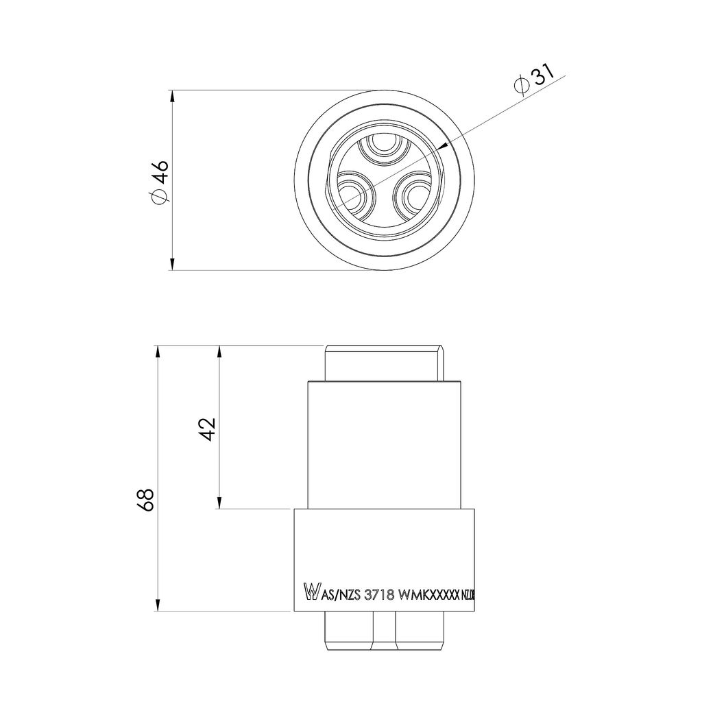 Wall Mixer 25 Extended Seat Assy Matte Black