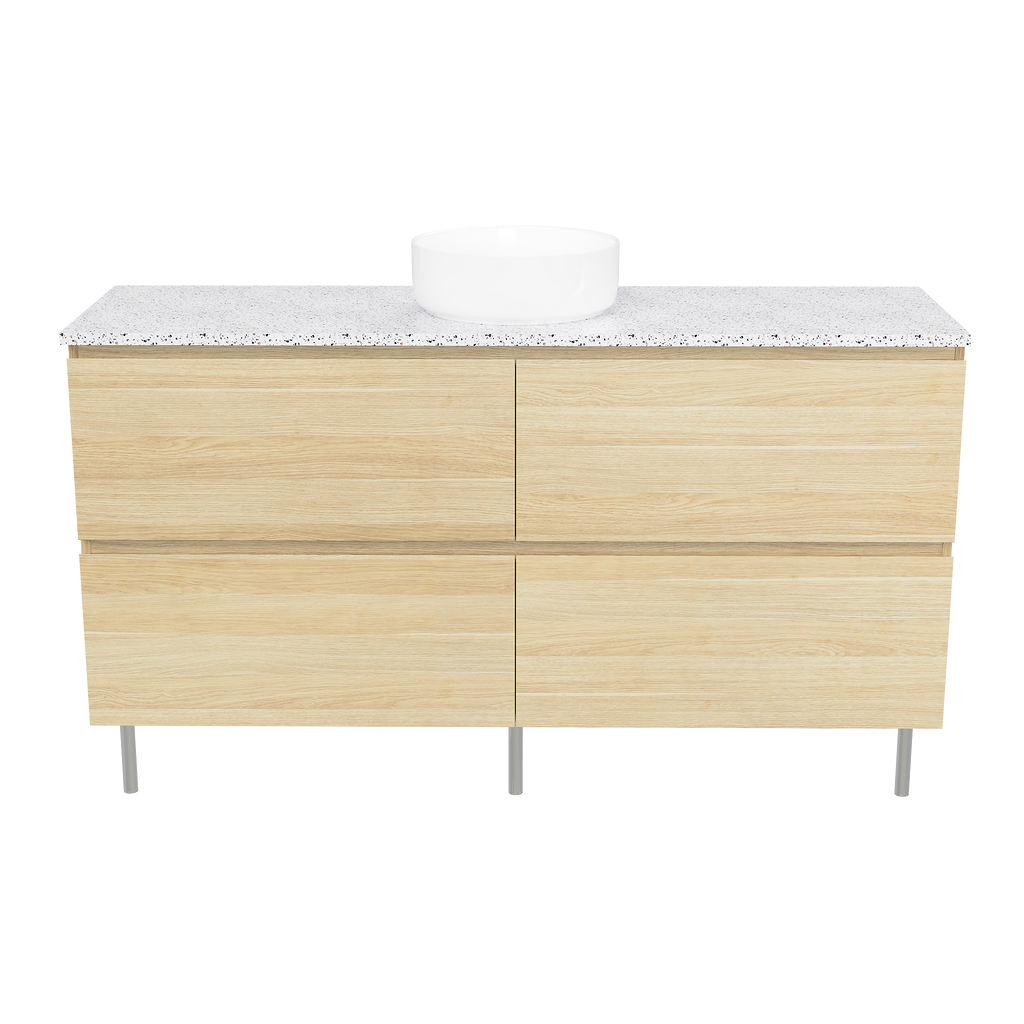 Vanity On Legs 1500 Centre WG Basin SilkSurface AC Top
