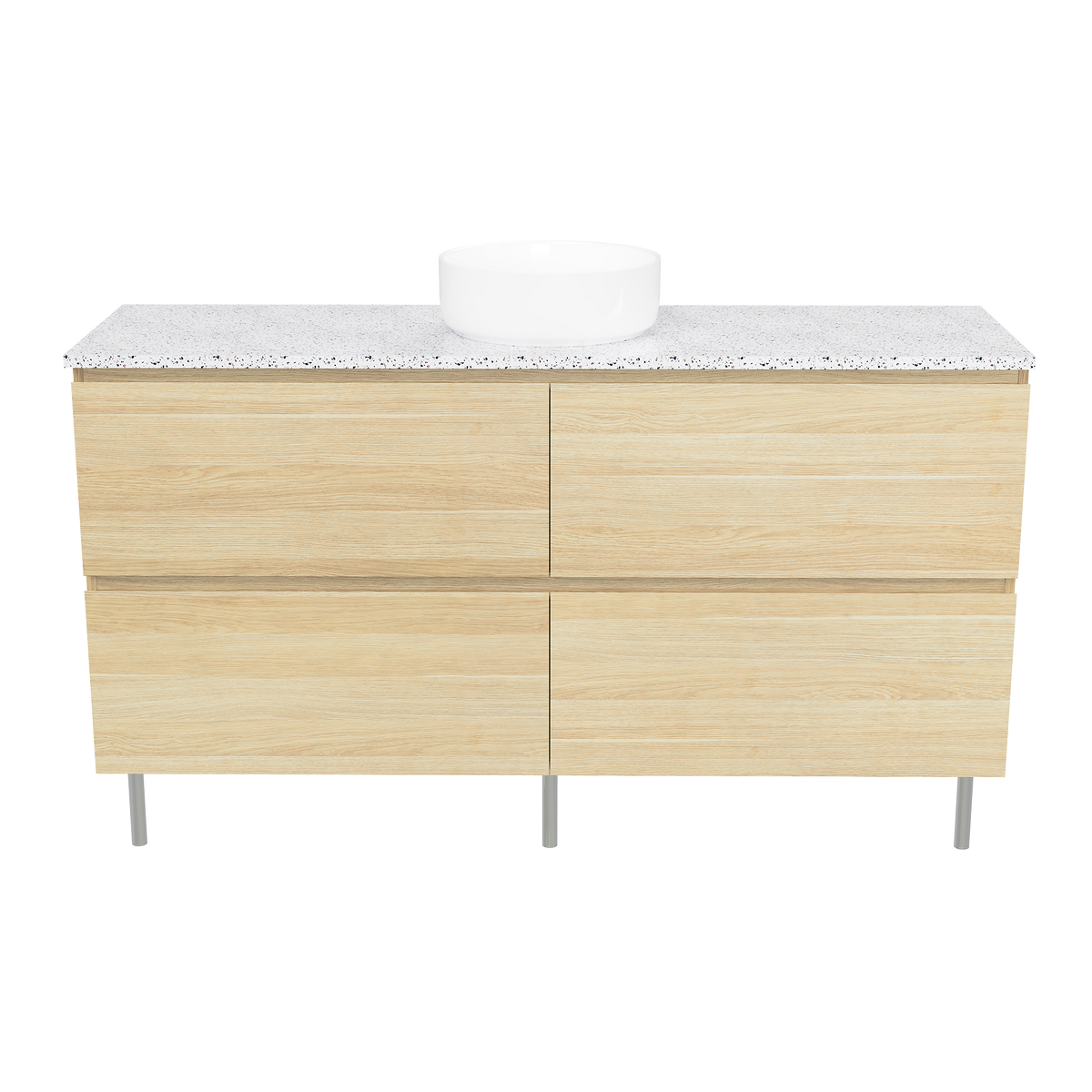 Vanity On Legs 1500 Centre WG Basin SilkSurface AC Top