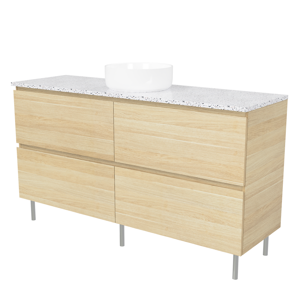 Vanity On Legs 1500 Centre WG Basin SilkSurface AC Top