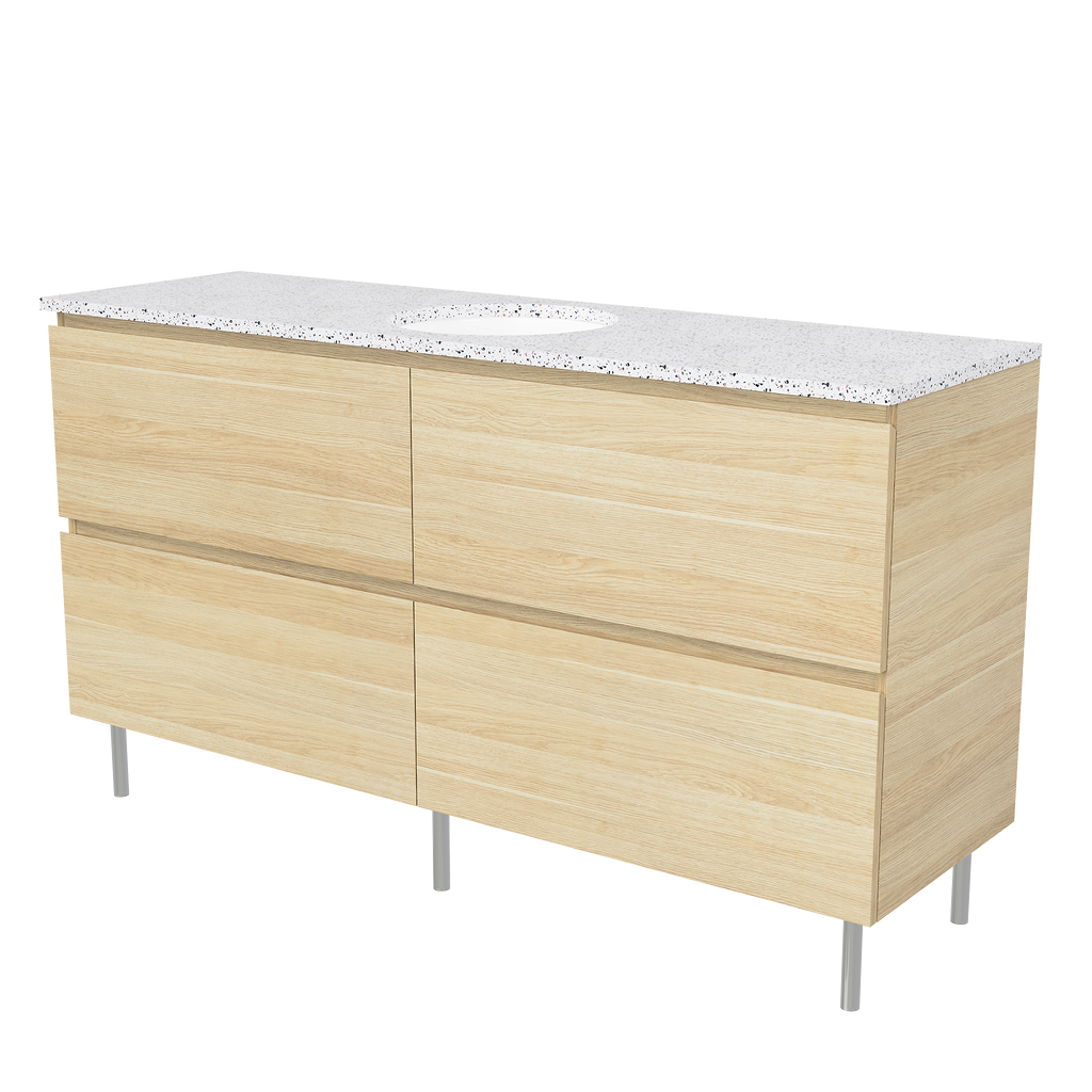 Vanity On Legs 1500 Centre WG Basin SilkSurface UC Top