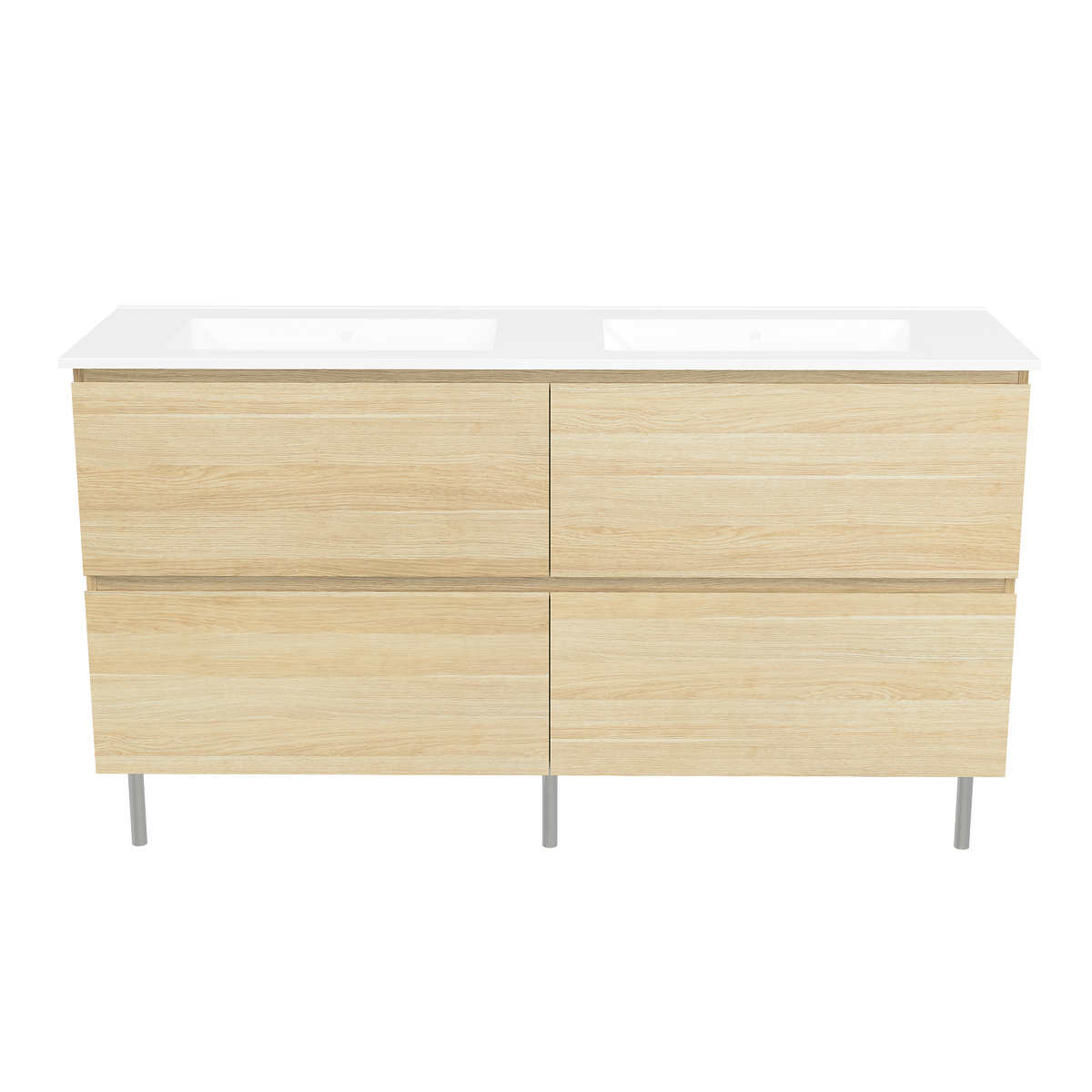Vanity On Legs 1500 Double Bowl Alpha Top