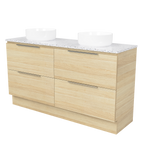 Vanity Floor Standing 1500 Double WG Basins SilkSurface AC Top