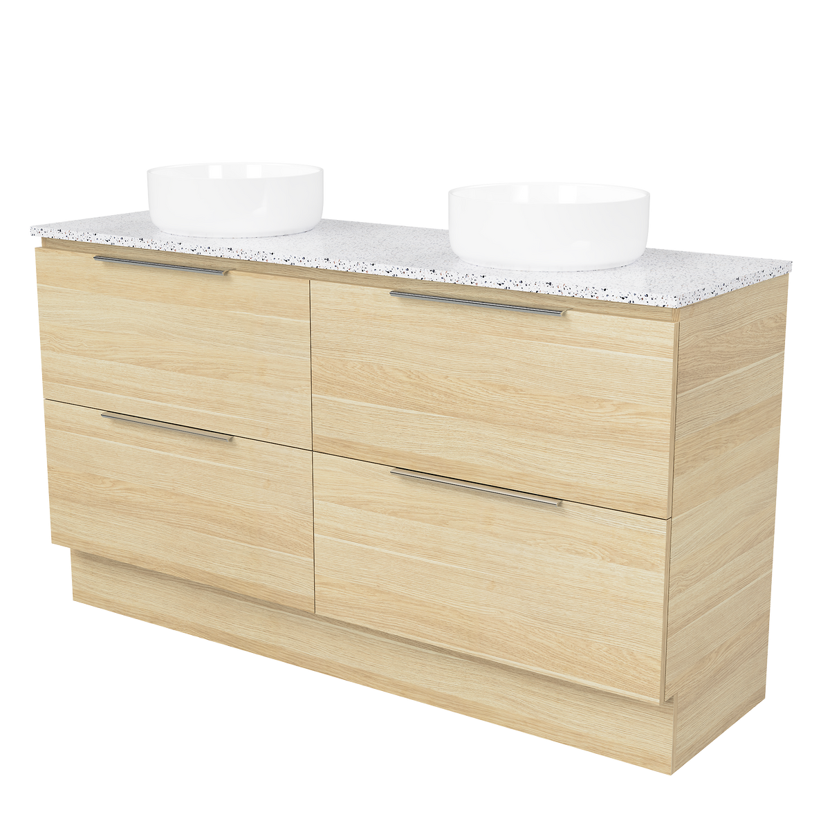Vanity Floor Standing 1500 Double WG Basins SilkSurface AC Top