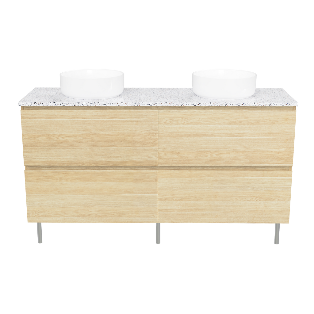Vanity On Legs 1500 Double WG Basins SilkSurface AC Top