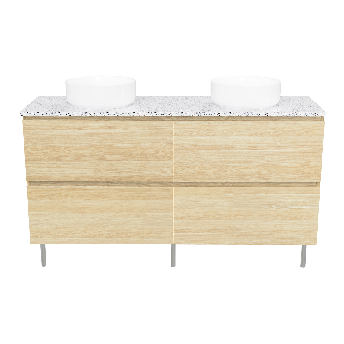 Vanity On Legs 1500 Double WG Basins SilkSurface AC Top