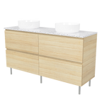 Vanity On Legs 1500 Double WG Basins SilkSurface AC Top