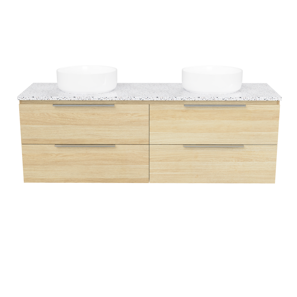 Vanity Wall Hung 1500 Double WG Basins SilkSurface AC Top