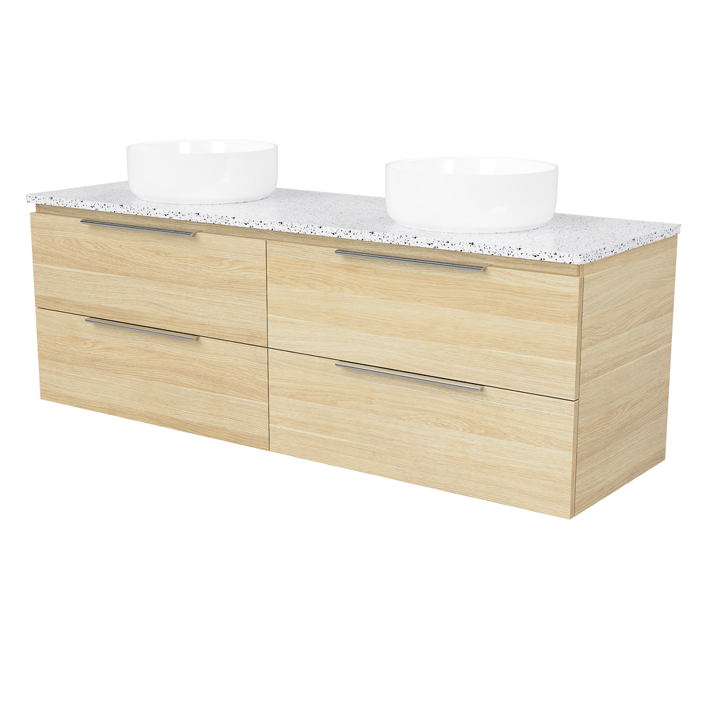 Vanity Wall Hung 1500 Double WG Basins SilkSurface AC Top