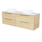 Vanity Wall Hung 1500 Double WG Basins SilkSurface AC Top