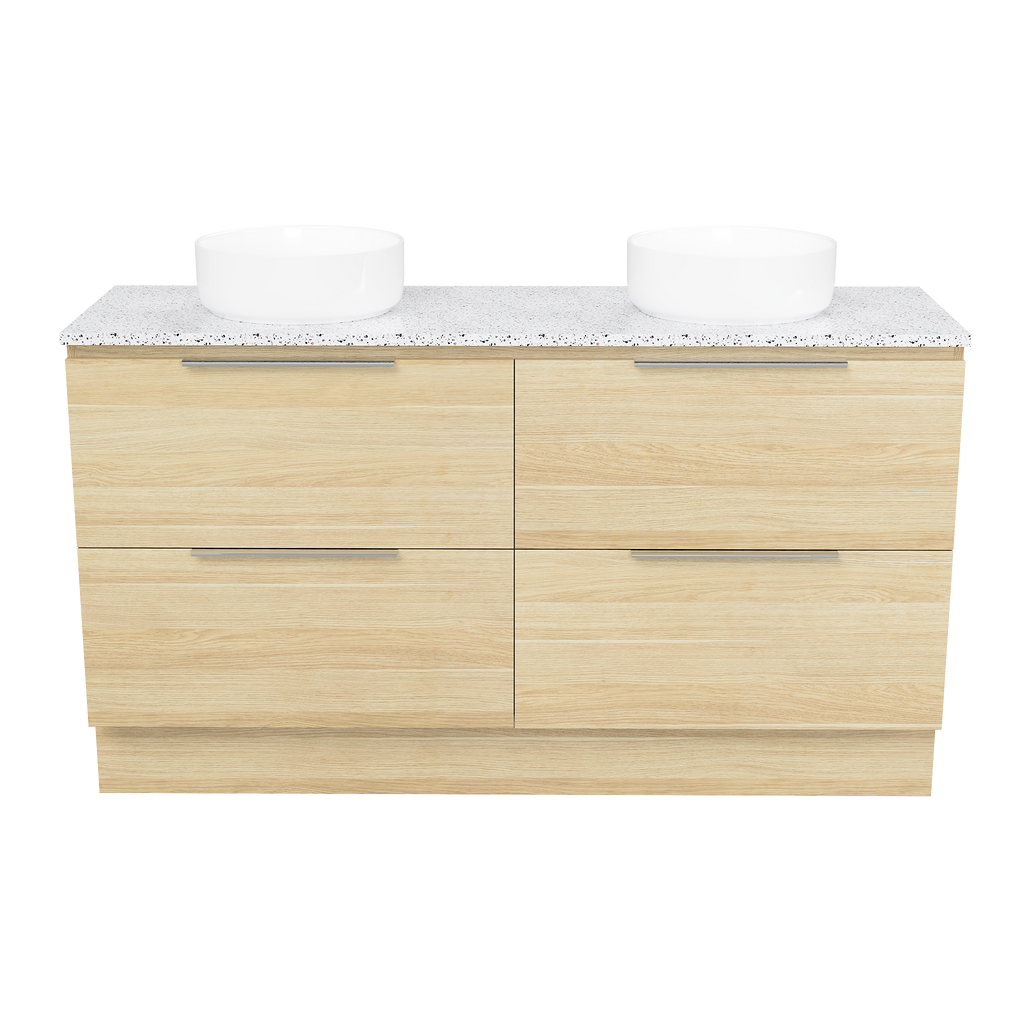 Vanity Floor Standing 1500 Double WG Basins SilkSurface UC Top