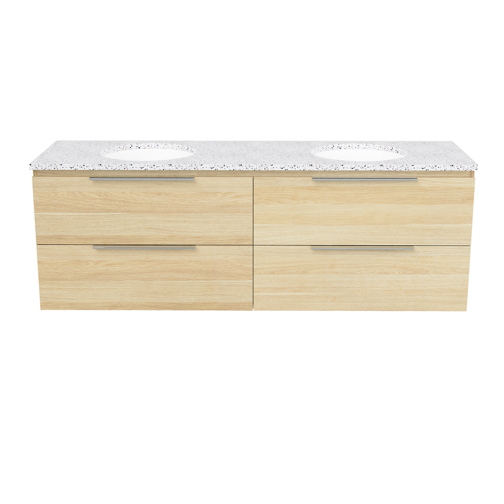 Vanity Wall Hung 1500 Double WG Basins SilkSurface UC Top