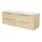 Vanity Wall Hung 1500 Double WG Basins SilkSurface UC Top