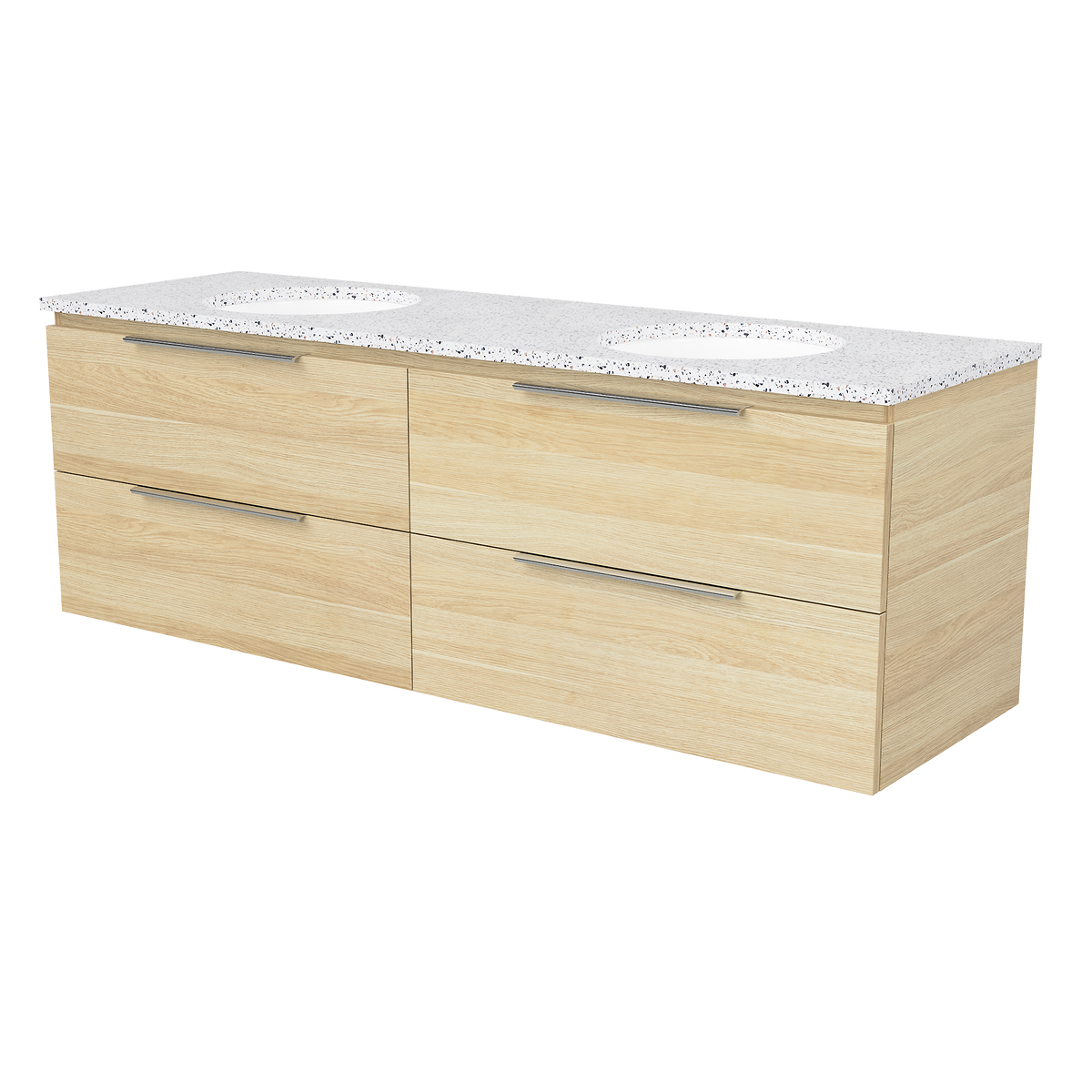 Vanity Wall Hung 1500 Double WG Basins SilkSurface UC Top
