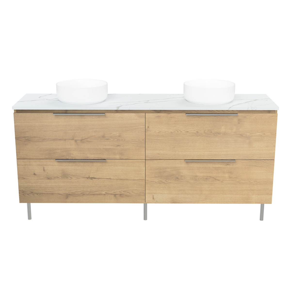 Vanity On Legs 1800 Double WG Basins SilkSurface AC Top