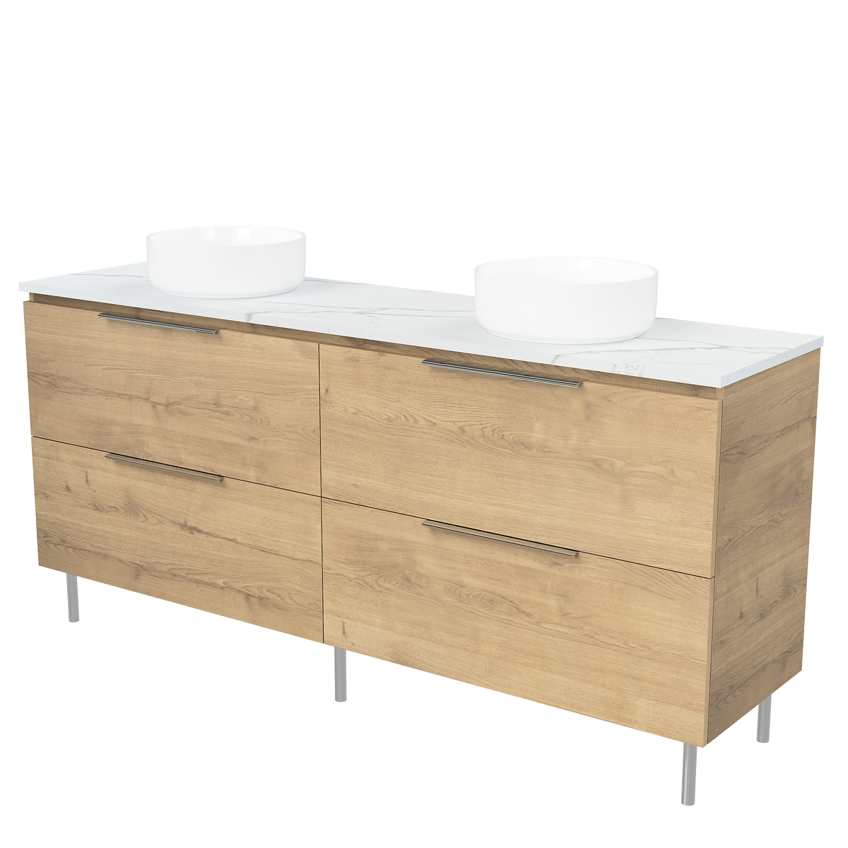 Vanity On Legs 1800 Double WG Basins SilkSurface AC Top