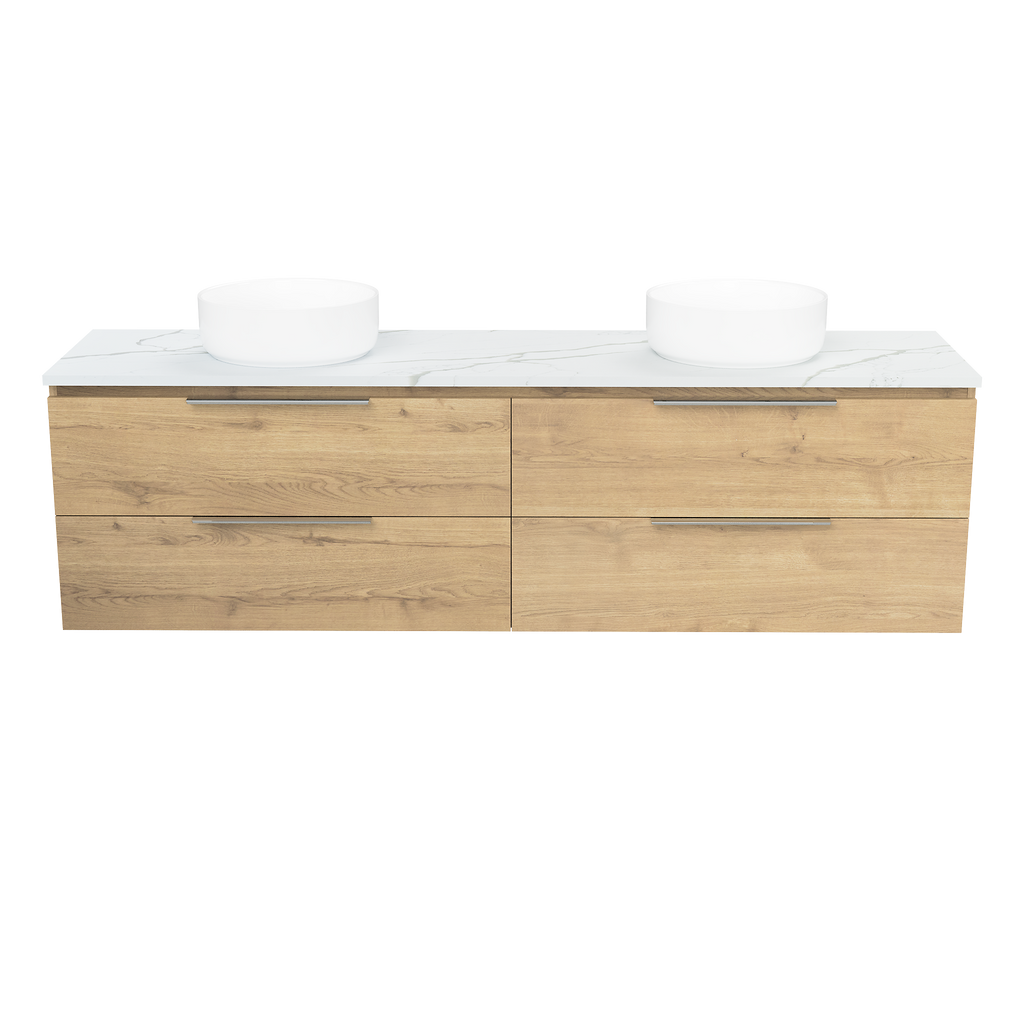 Vanity Wall Hung 1800 Double WG Basins SilkSurface AC Top