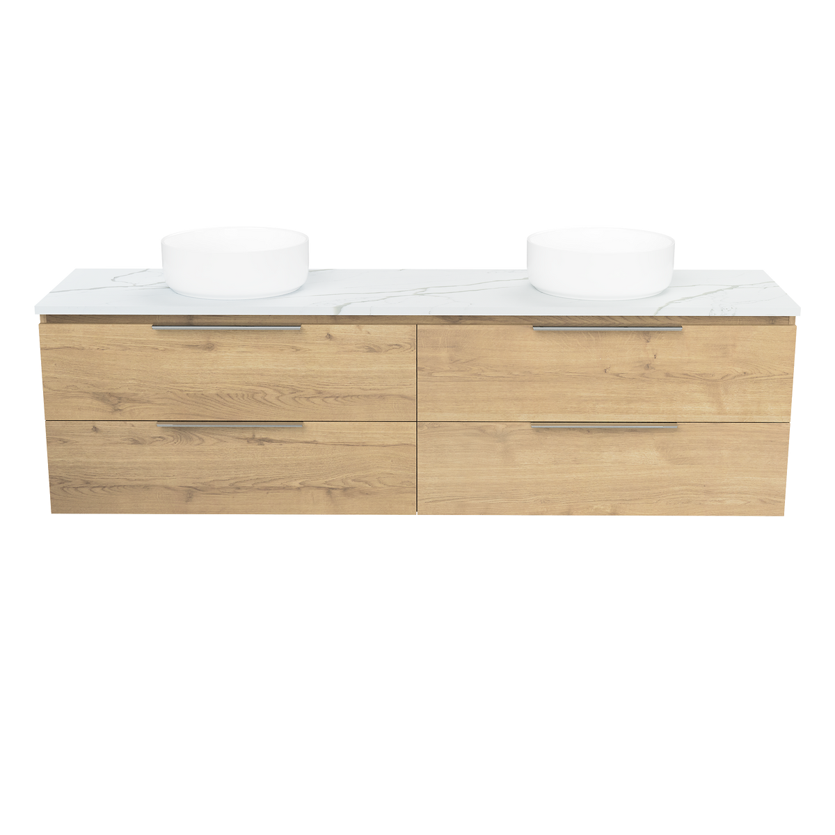 Vanity Wall Hung 1800 Double WG Basins SilkSurface AC Top