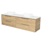 Vanity Wall Hung 1800 Double WG Basins SilkSurface AC Top
