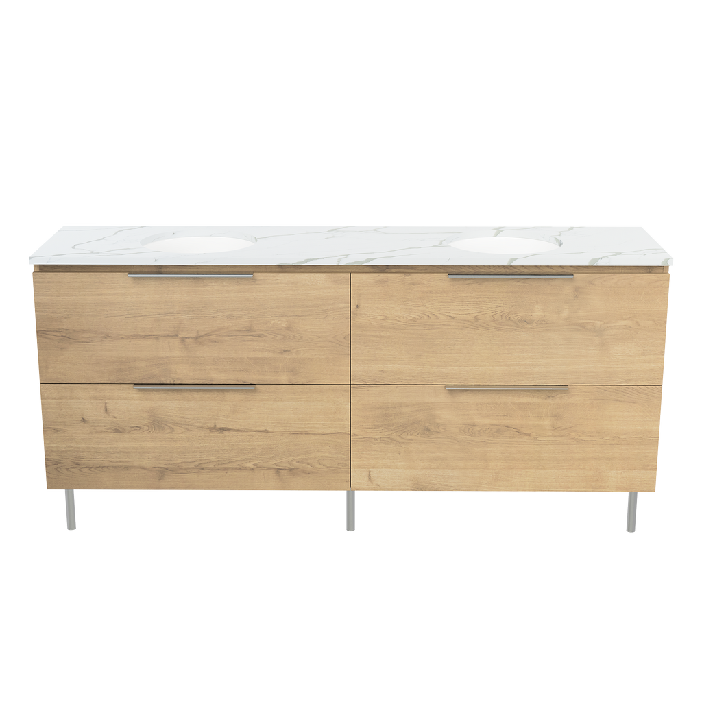 Vanity On Legs 1800 Double WG Basins SilkSurface UC Top