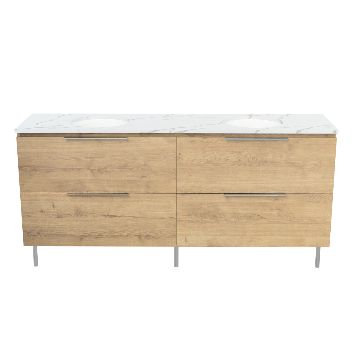 Vanity On Legs 1800 Double WG Basins SilkSurface UC Top