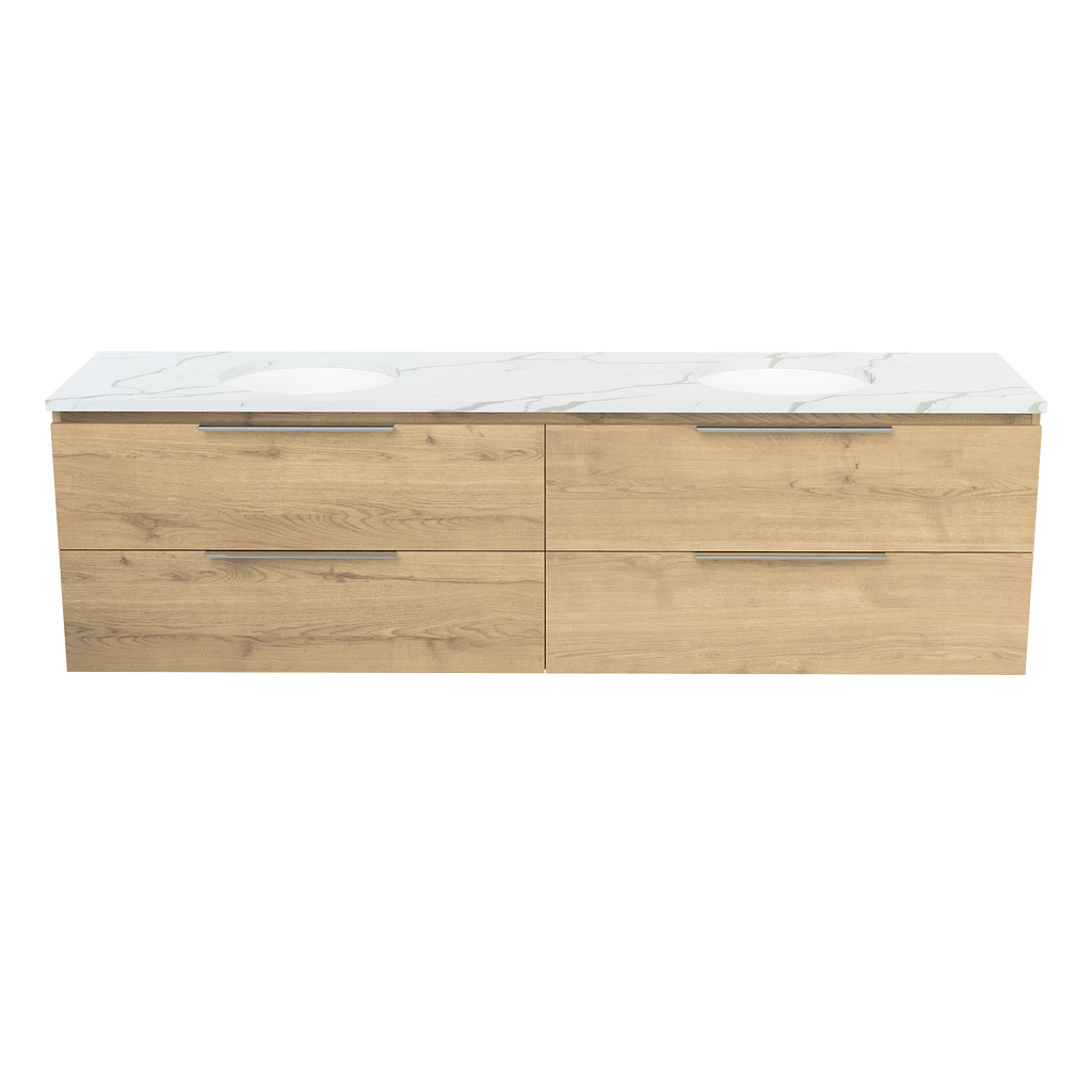 Vanity Wall Hung 1800 Double WG Basins SilkSurface UC Top