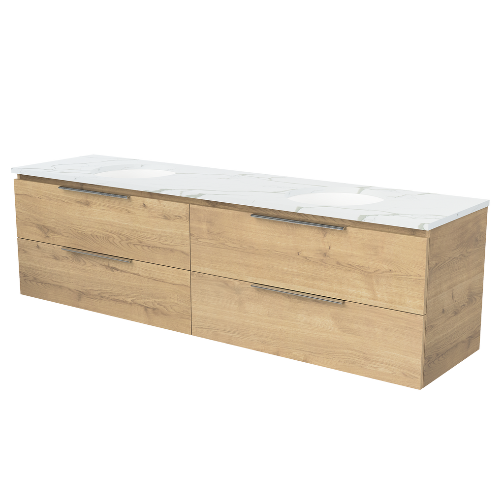 Vanity Wall Hung 1800 Double WG Basins SilkSurface UC Top