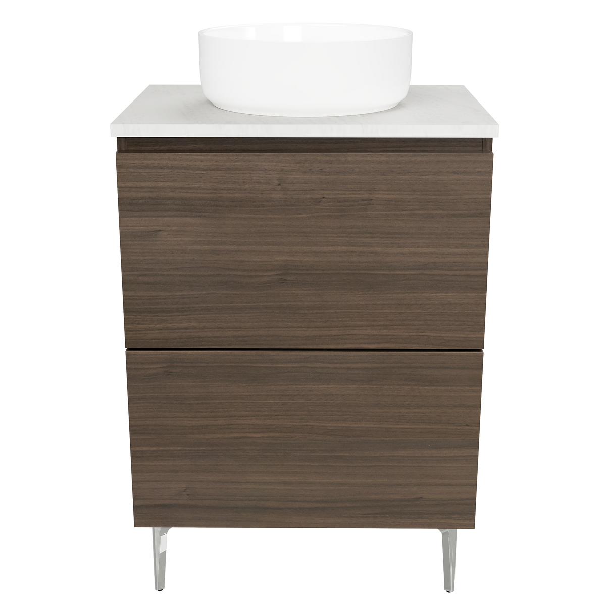 Vanity On Legs 600 Centre WG Basin SilkSurface AC Top